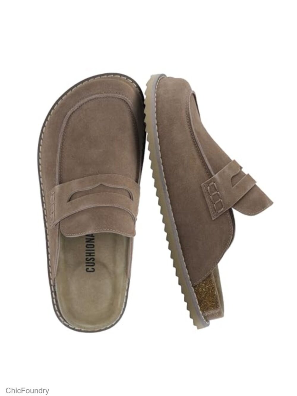 Suede Penny Clog Mule Slip-On Memory Foam Cork Footbed Comfort
